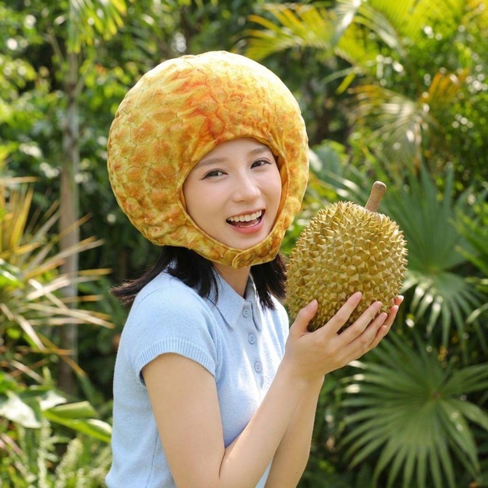 Soft Comfortable Durian Plush Hat Cartoon Durian Photo Hat Whimsical Simulation Fruit Hat Party