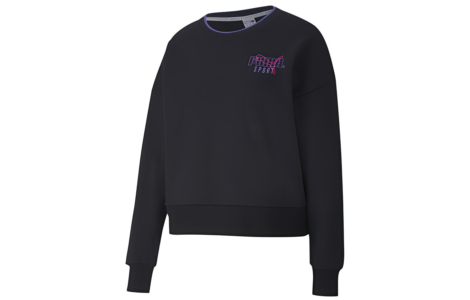 PUMA Sweatshirts Women s Black Crew Neck Moderate Regular 598128-01 M