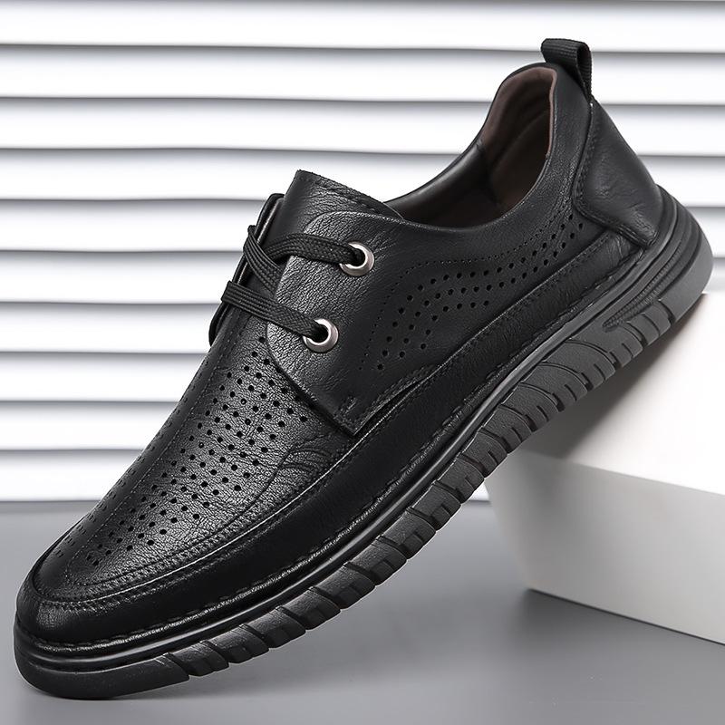 

2025 lace-up casual shoes men s spring and summer new leather shoes men s leather shoes low-top men 2025 38