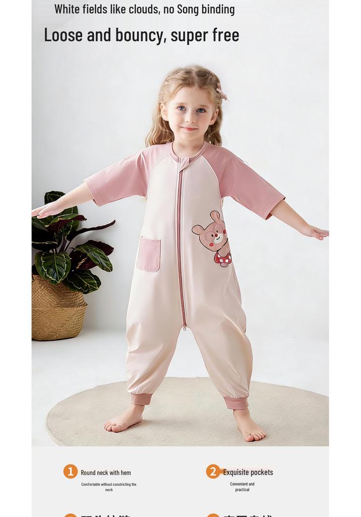 Kids' Cartoon Pajama Jumpsuit - Long-Sleeve Cloud Cotton Sleep Sack for Boys and Girls
