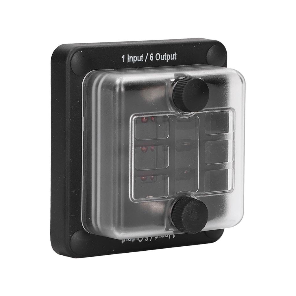 Sicherungskasten mit Flachsicherungen 6-fach Sicherungshalter Wasserdicht mit LED-Warnanzeige für Auto Marine Boot Wohnmobil