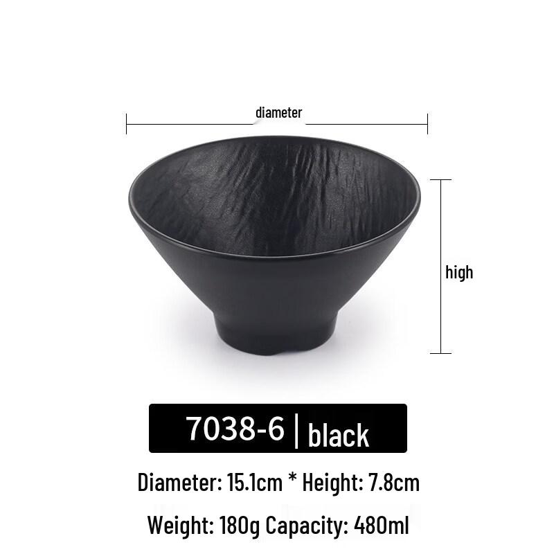 Black Melamine Dipping Bowl