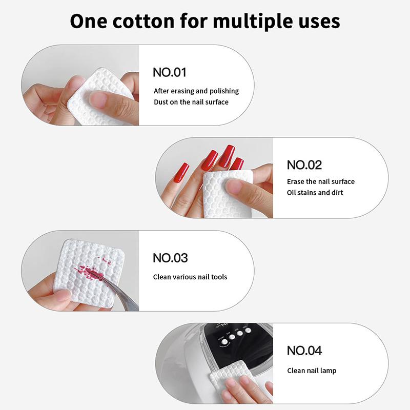 200Pcs Nail Cotton Pad Polish Remover Gel Clean Manicure Napkins Lint-Free Wipes Cotton Cleaner Paper Pads Varnish Tool