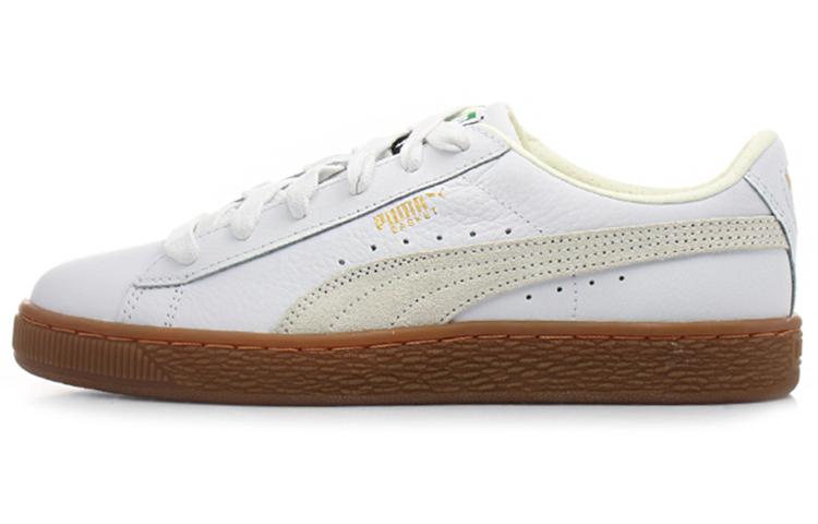 PUMA Basket Classic Rubber Retro Low Top Casual Skate Shoes Unisex White 365078-01 35.5