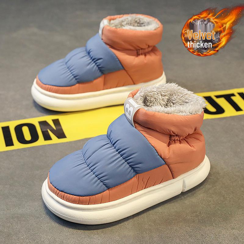 

Men s Waterproof Non-slip Winter Snow Boots with Plush Lining 42-43 оранжевый/синий