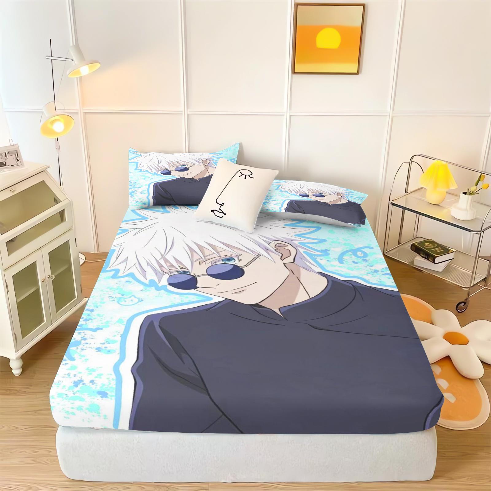 

Аніме Простирадло на гумці Годжо Сатору Дитячий Мультяшний Дружній до шкіри Еластичний Цифровий Лист М який Дихаючий Милий Принт 90x190x25cm