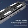 6 Heights Adjustable Laptop Stand with RGB Backlit Aluminum Alloy USB Hub Foldable Notebook Riser Bracket