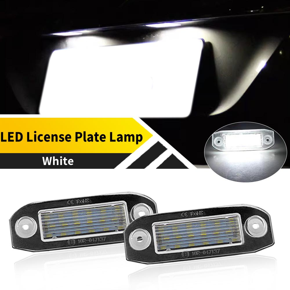 2pcs 12V Error Free LED License Plate Light for Volvo XC70 II 2008-up XC70 2007-up S40 2004-2012 V50 2004-2012 S60 II 2011-up