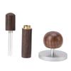 Coffee Tamper Coffee Distribution Tool with Wooden Round Handle Stainless Steel Base