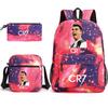 Large Capacity Schoolbag with Shoulder Strap; Student Three-piece Pencil Case Set