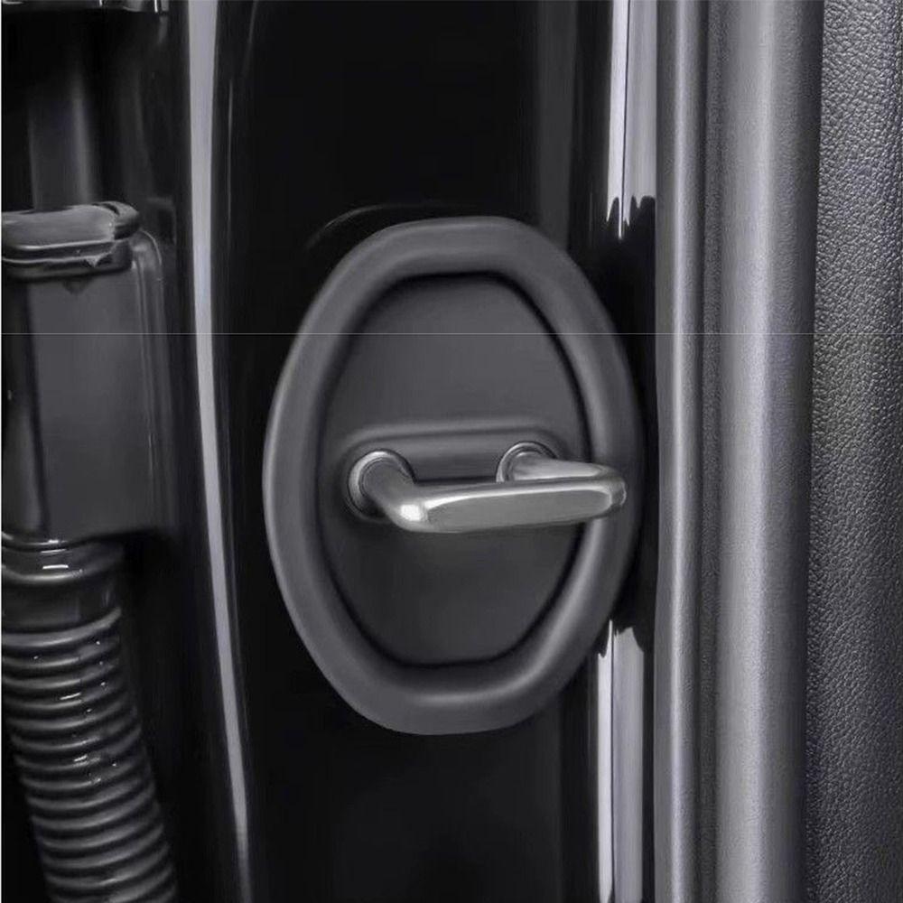 4Pcs Elastic Car Door Lock Pad Shock Absorbing Door Lock Protective Cushion Lock Buckle