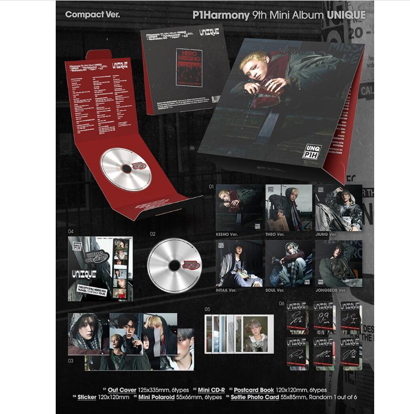 [Pre-Order] P1Harmony Mini 9th Album ‘UNIQUE’ (Compact Ver.)