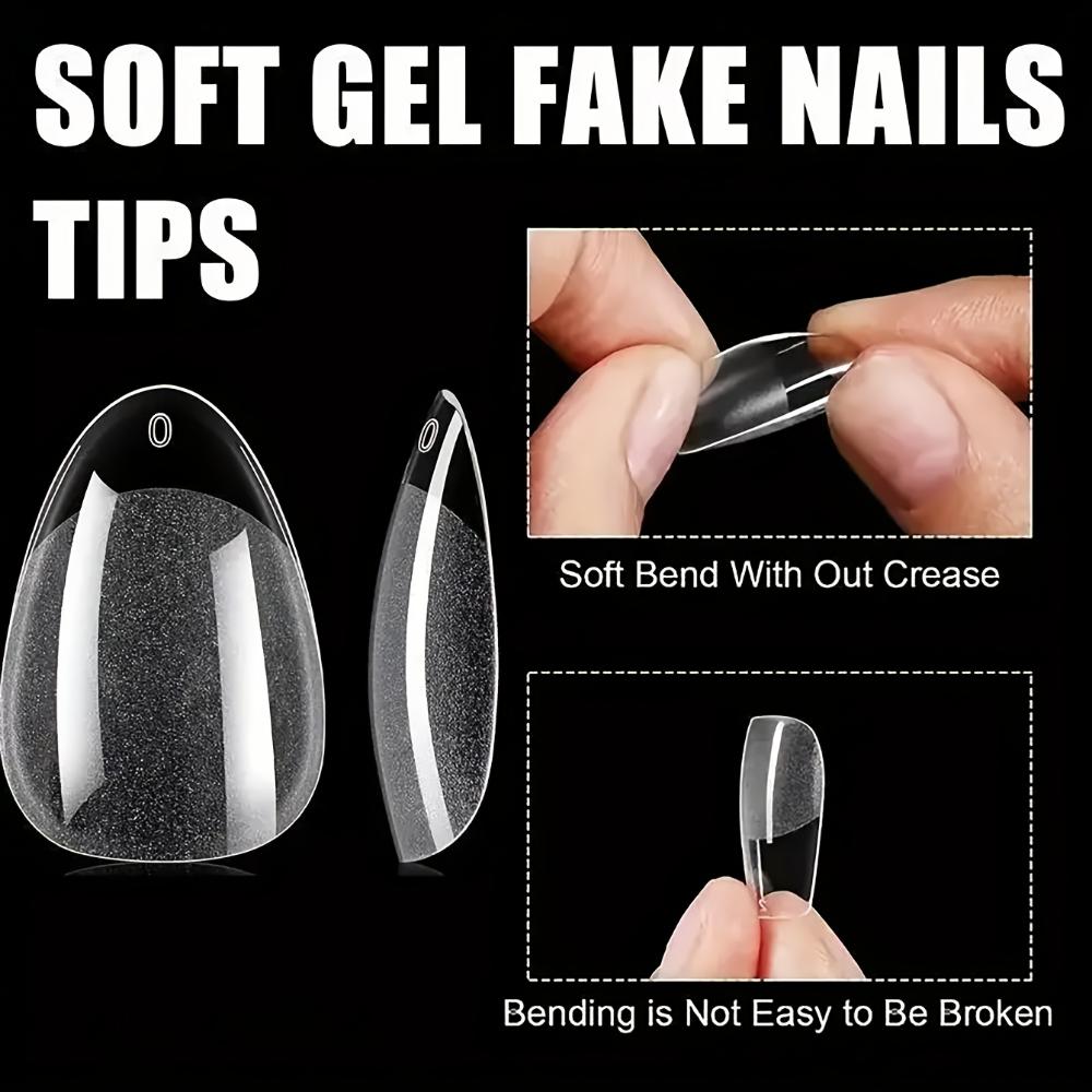 240-teiliges Naked Almond Pin Kit – Extra kurzes, halbmattes Finish mit glänzenden ovalen und Stiletto-Spitzen in transparenter Aufbewahrungsbox – Perfekt für DIY-Nagelkunst