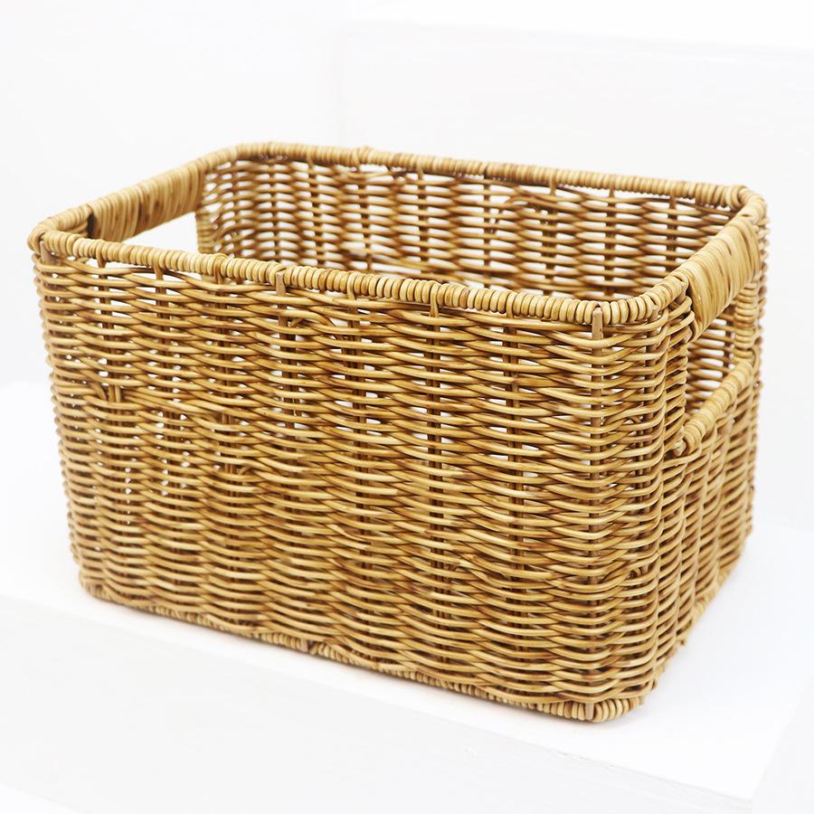 Imitation Rattan Storage Basket Household Large-capacity Clothes Sundries Desktop Snacks Toys Sorting Kitchen Storage Basket