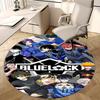 1pc Blue Lock Anime Design Round Carpet - Office Chair Mat, Non-Slip Rug for Home Decor, Living Room, Bedroom, Game Room