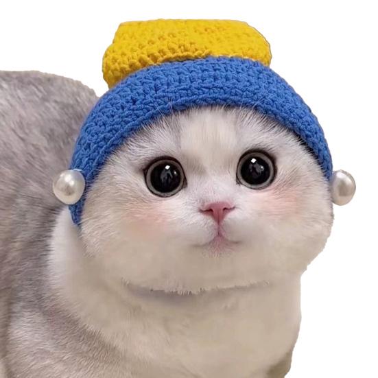 Cat Hat Pets Knitted Cosplay Hat Halloween Christmas Party Costume Headwear Dress-up Accessories for Puppy Cat Kitten
