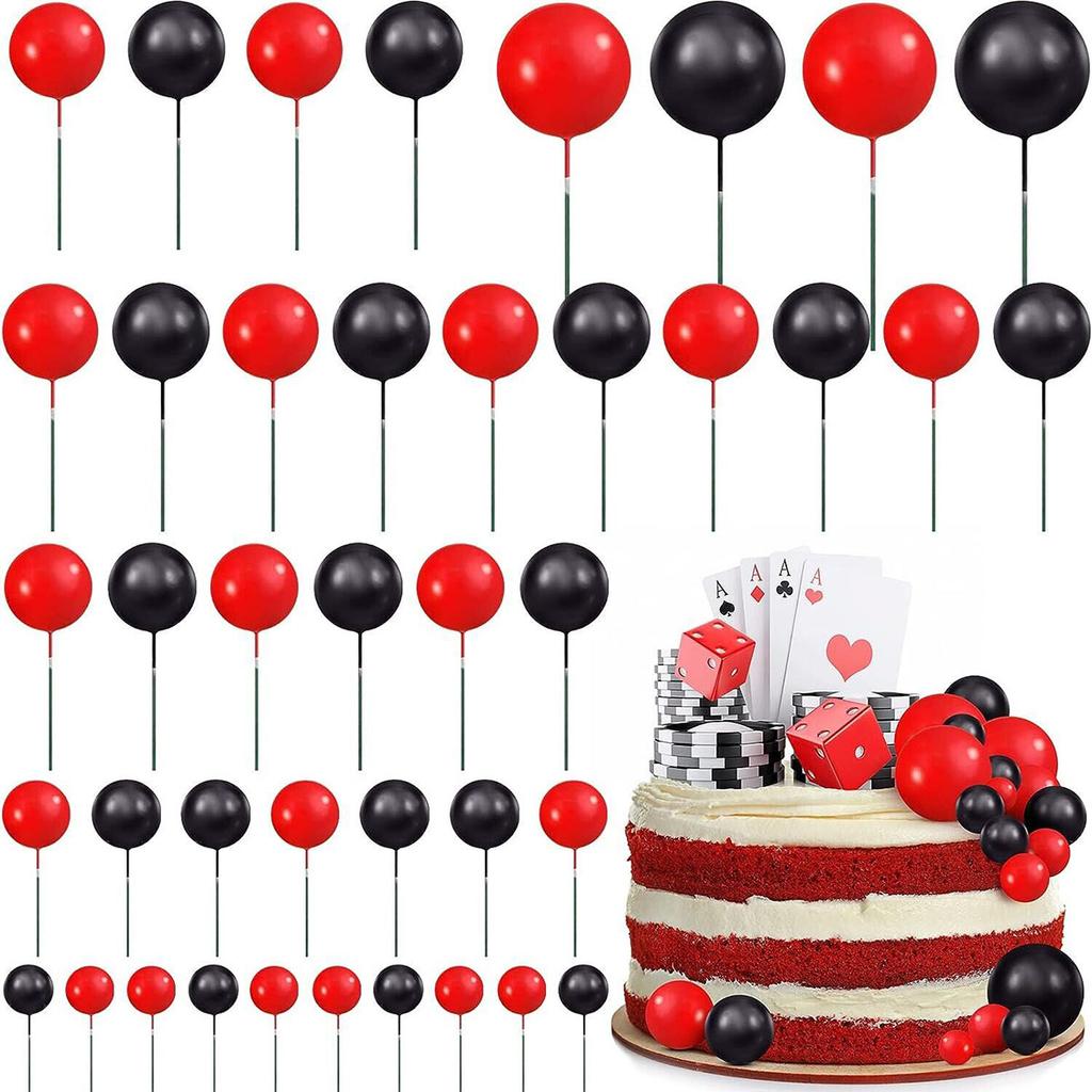 70Pieces Mini Balloon Cake Topper Balls Faux Pearl Balls Cake Picks Baking Decoration for Anniversary Birthday Party Baby Shower