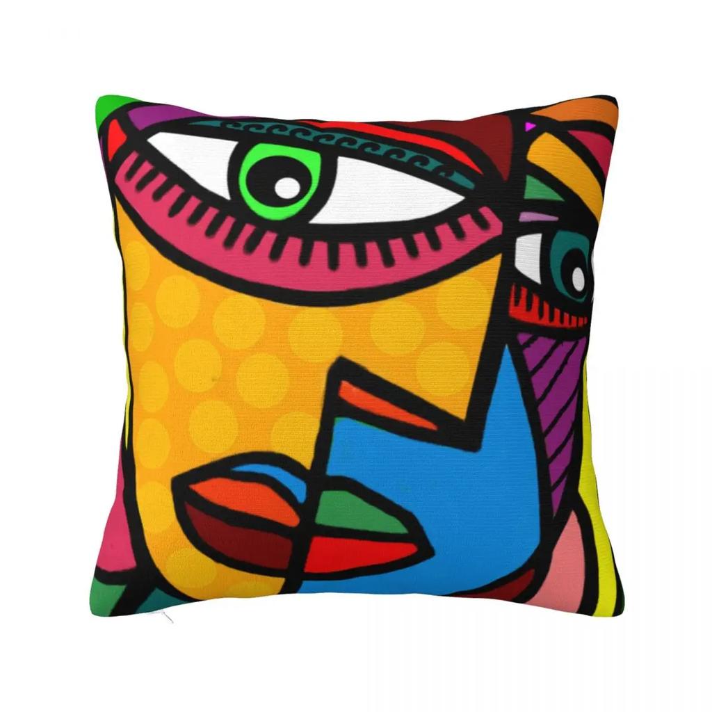 Pillow Cover Picasso Painting Pattern Cushion Cover Abstract Face Cute Funny Pillow Case For Living Room Chair Pillowcases