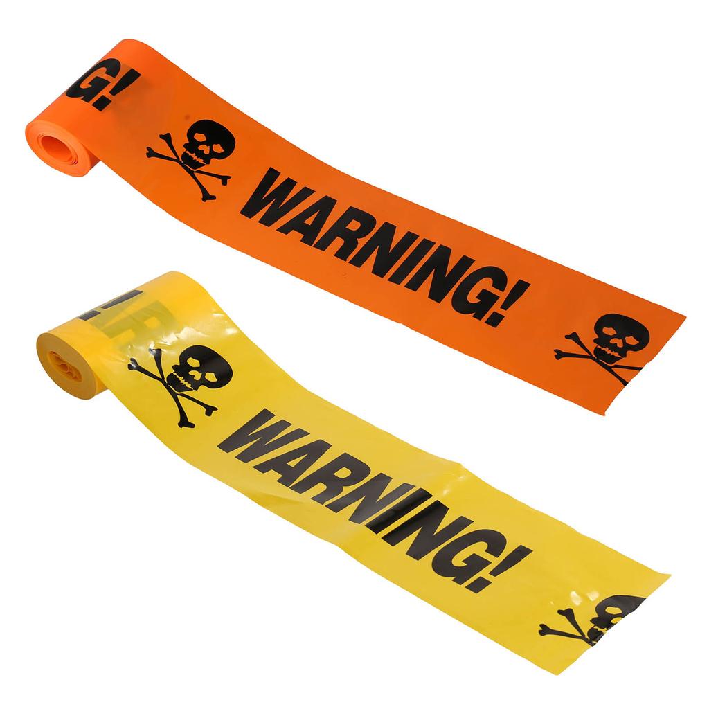 Caution Warning Tape for Halloween Party Self Adhesive Safety Sign Caution Tape with Bold Black Text for Halloween Decor