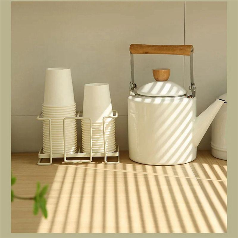 ABWR-Paper Cup Holder Disposable Cup Picker Iron Storage Floor Home Coffee Tea Cup Holder Can Be Used For Glass Cups