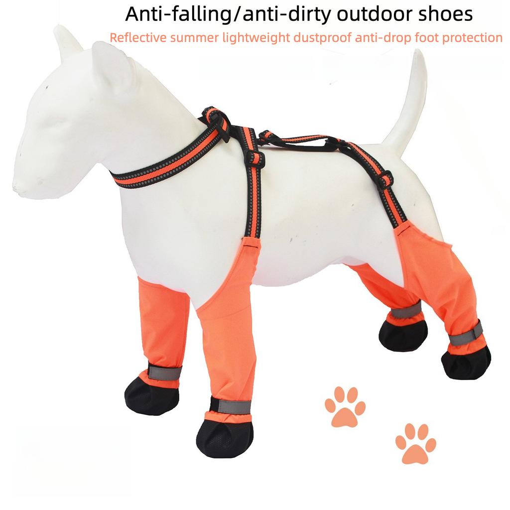 Water Proof Dog Shoes,Dog Protectors Shoes With Suspenders Slip Reflective Dog Boots,Dirty-proof & Anti-Slip Dog Shoes.