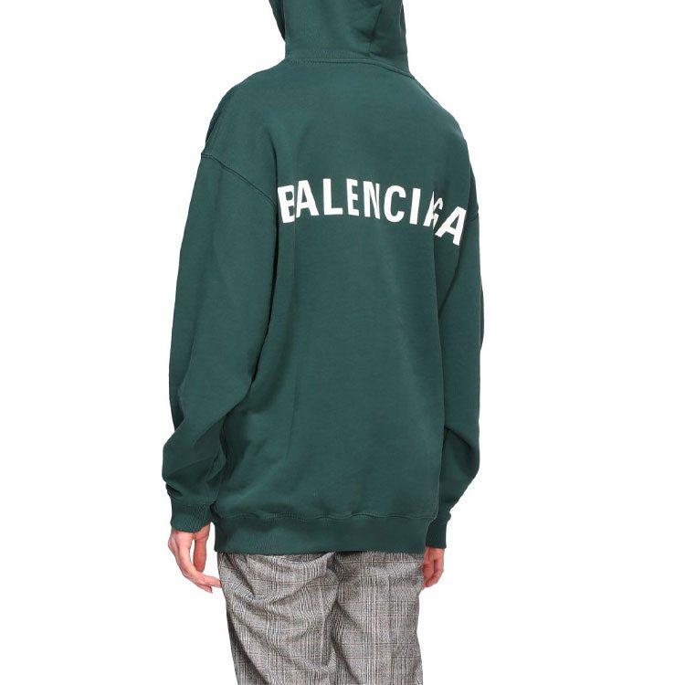Balenciaga Logo Print Hoodie Green/White 570798THV793230