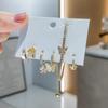 ANENJERY 6 pieces/set Butterfly Flower Hoop Earrings for Women Shiny Micro Zircon Ear Clip Earrings Set
