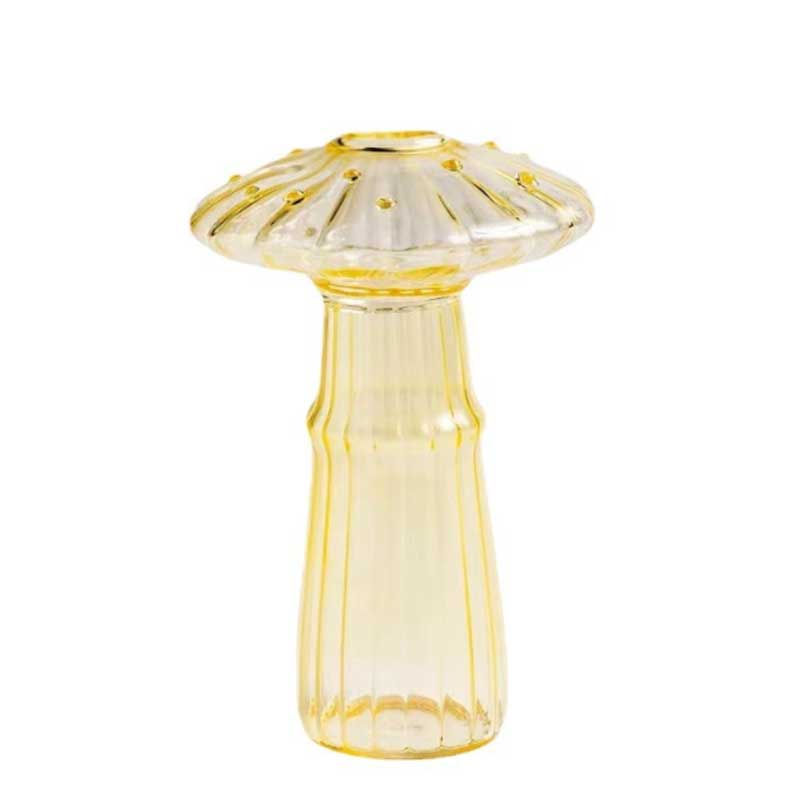 Colourful Mushroom Vase Creative Hydroponic Transparent Glass Aromatherapy Vase Living Room Dining Room Desktop Art Decoration
