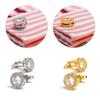 Vintage Styles Round Cufflinks with Cubic Zirconia Stones for Men in Formal and Social Event