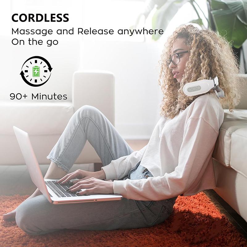 Chytrý masážní přístroj na krk Přenosná masáž ramen a krku Péče o zdraví krční páteře Vibrátor Hřejivý kompresní masáž