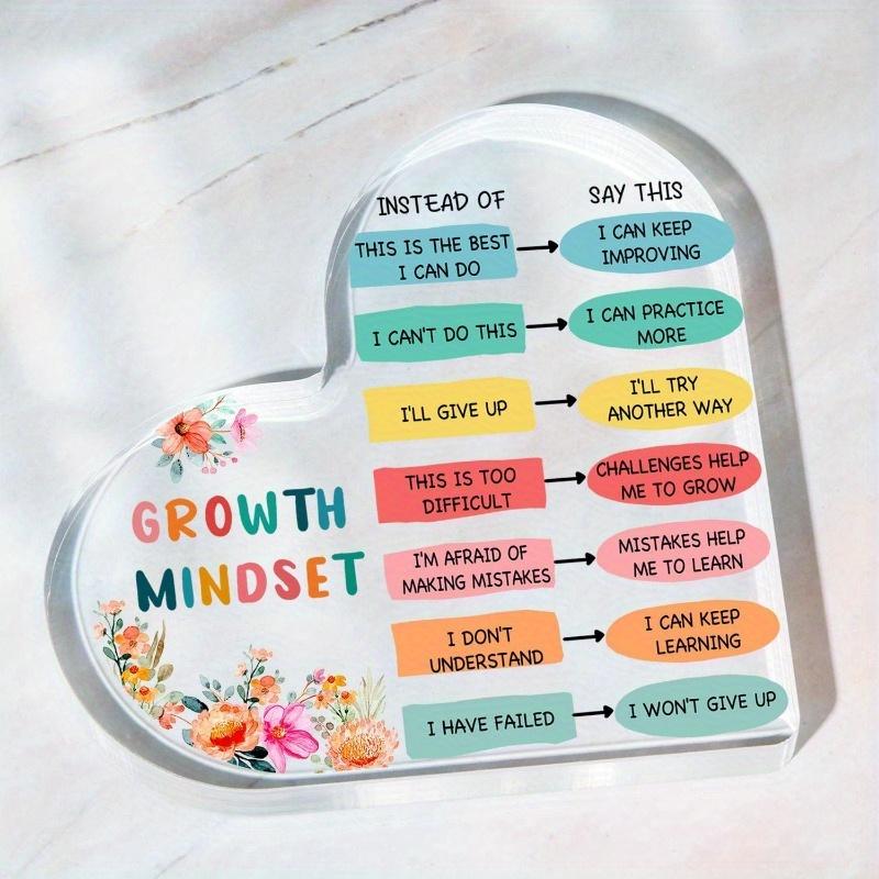Growth Mindset Heart - Positive Mental Health Decor for Classrooms & Therapy