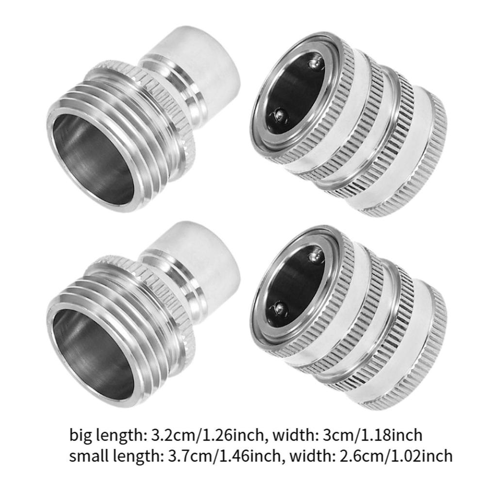 4 Pieces Garden Hose Quick Connect Water Hose Fitting 3/4 Inch Repair Parts High Performance Pressure Washer Adapters