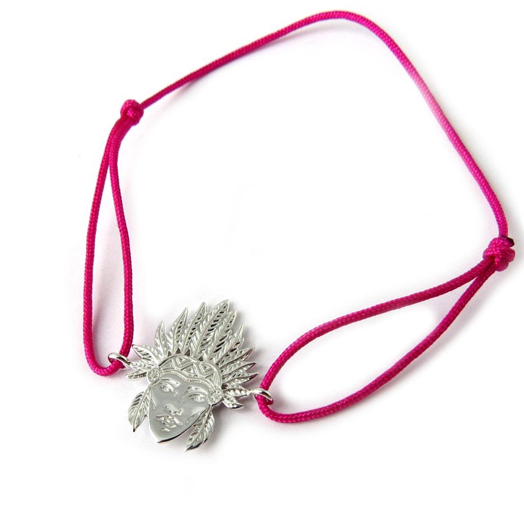 

Les Trésors De Lily [N7683] — Розовый серебряный браслет «Навахо» (родиевое покрытие)