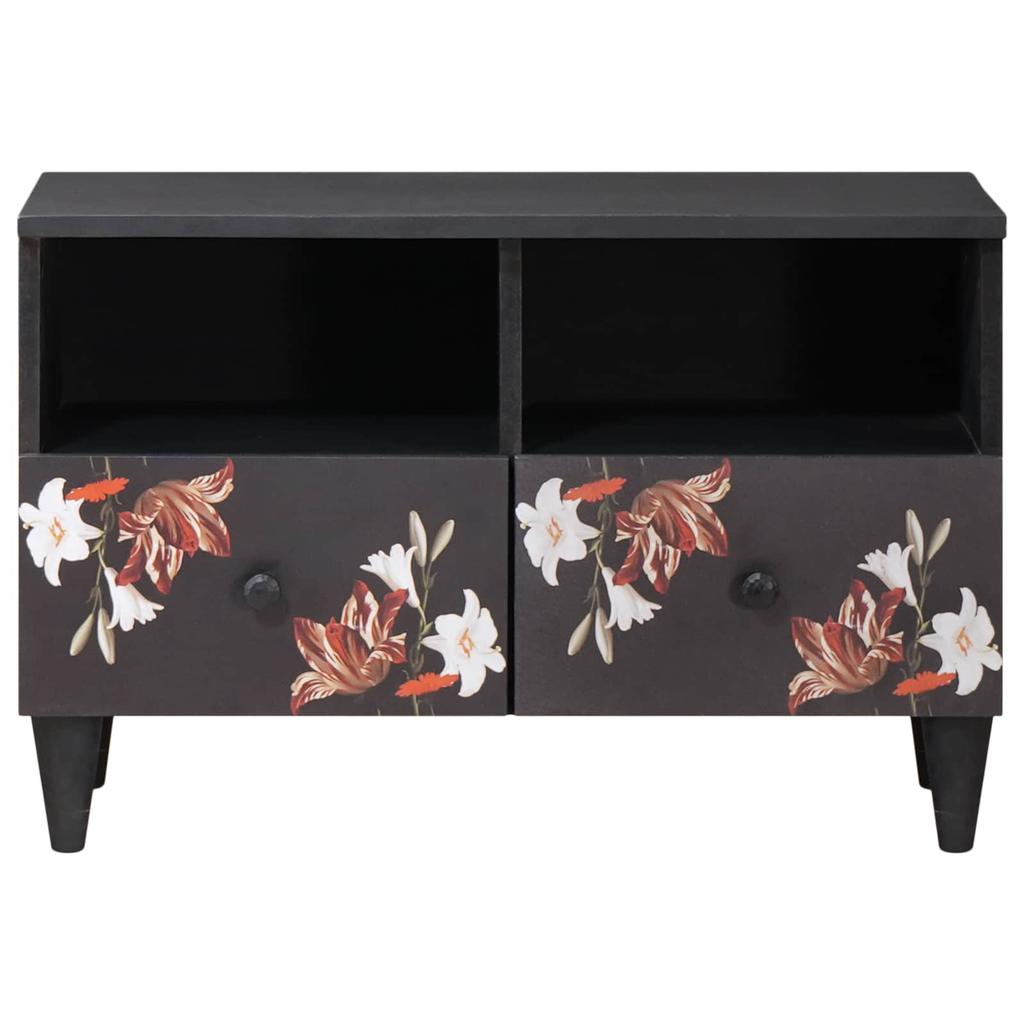 Media Storage Cabinet Multicolored 70 X 33.5 X 46 Cm Solid Mango Wood
