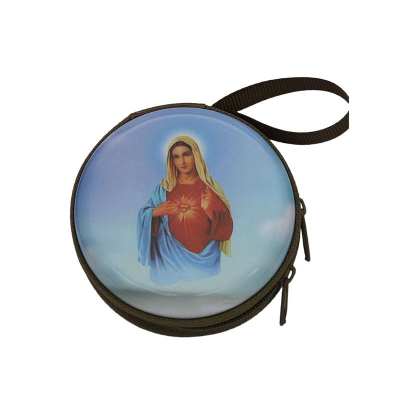 Catholic Rosary Pouch Religious Jewelry Storage Box Coin Purses Rosary Prayer Bag Religious Jewelry Storage Box Gift