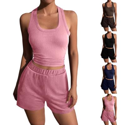 Women's Fashionable Two-Piece Sleeveless Summer Suit Set With Gathered Design And Loose Fit