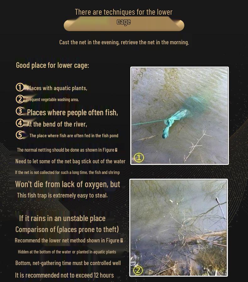 Large Fish and Shrimp Cage Net for Loach, Turtle, Crayfish, and More