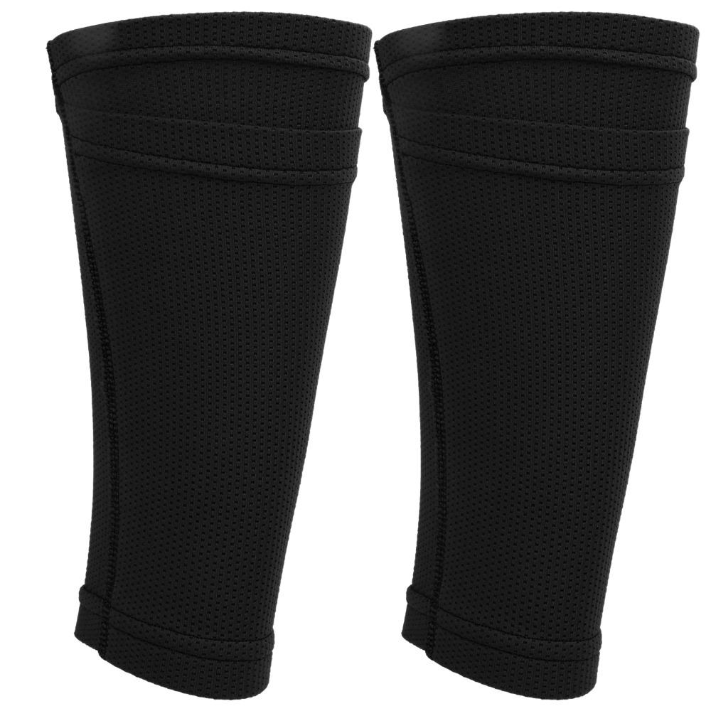 2pcs Breathable Compression Calf Sleeves Elastic Double Layer Shin Pad Football Practice