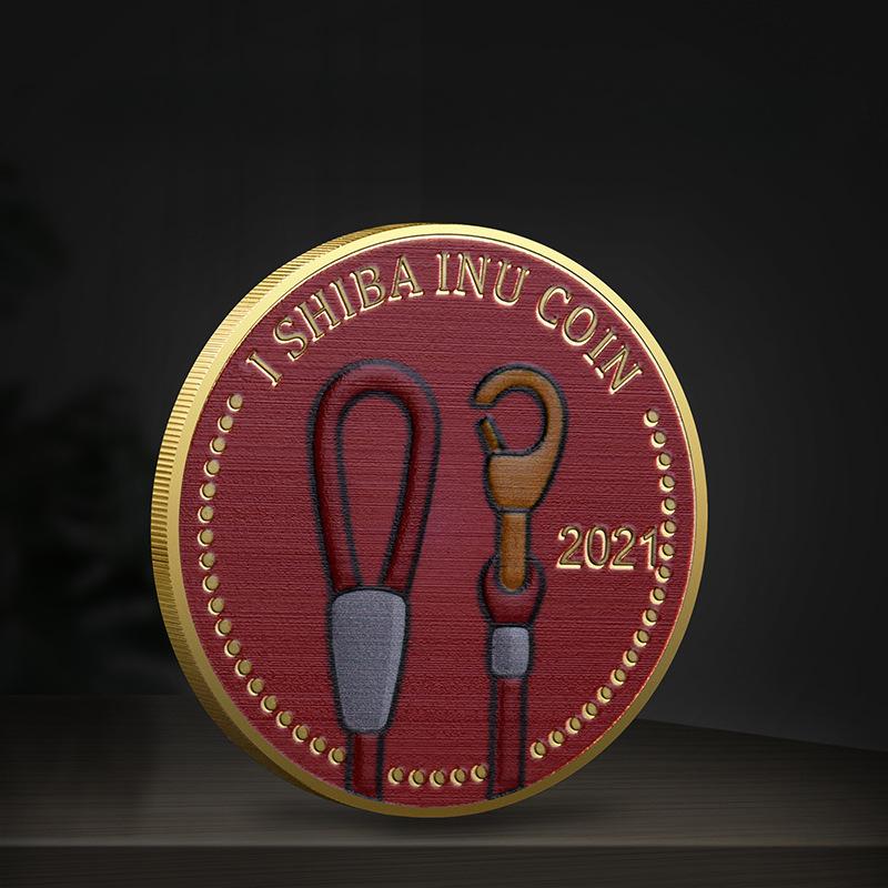 Color UV Shiba Inu Coin Virtual Bit Commemorative Coin Digital Virtual Currency Gold Coins, Christmas gift, Stocking stuffers