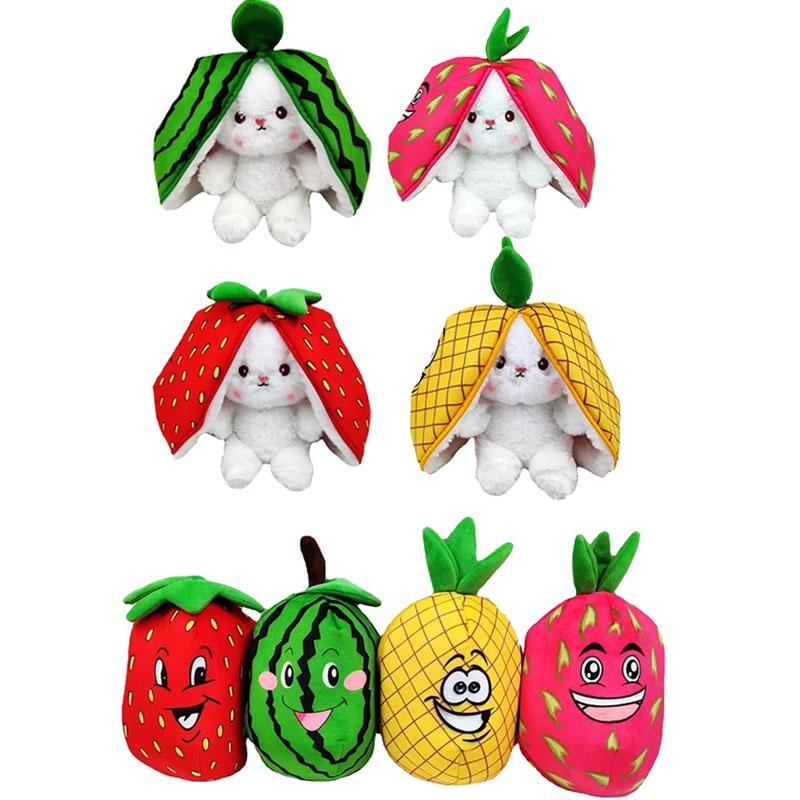 Cute Strawberry Bunny Plush Toy Soft And Fluffy Stuffed Animal For Kids And Girls