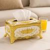 European Style Napkin Holder Rose Pattern Tissue Dispenser Paper Storage Box  Hotel KTV Decoration