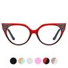 Luxury Brand Reading Glasses Fashion Women Double Color Frame Cat Eye Anti Blue Light Glasses Trend Female Presbyopia Eyeglasses