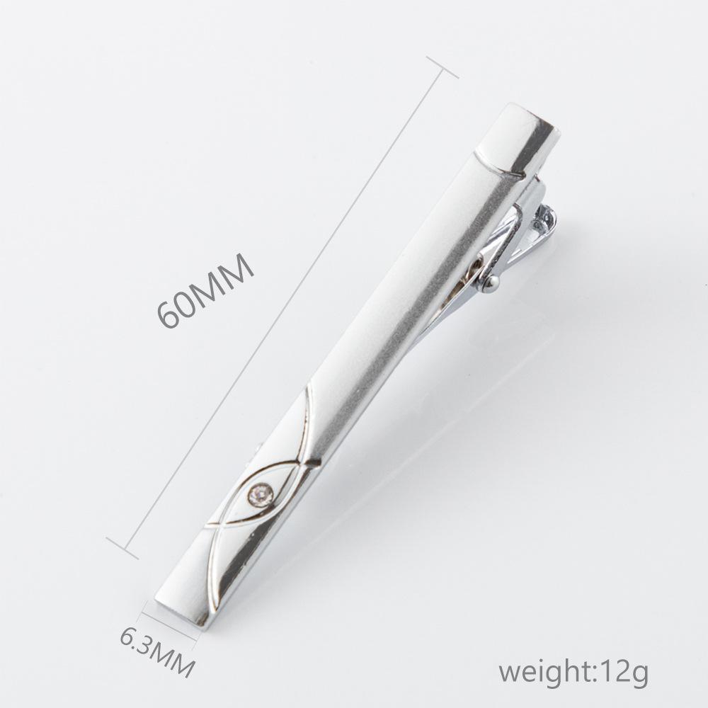 Electroplated Silver Sandblasted Point Diamond Iron Tie Clip, Men'S Business Casual Dress Collar Clip.