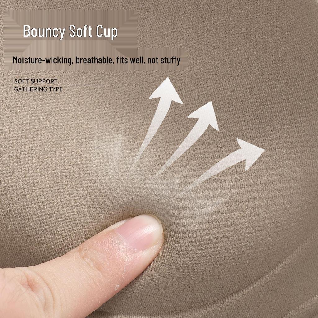 Glossy Seamless Push-Up Bra for Women - Versatile, Cross-Back, Anti-Sagging, Uplift Design for Small Chest