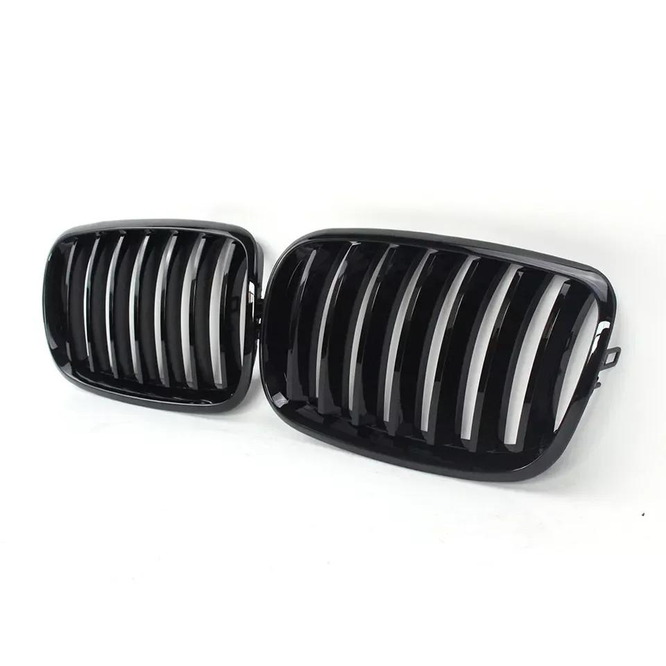 For BMW X5 E70 X6 E71 2007-2013 Front Hood Kidney Bumper Racing Grille Mesh Single Slat Style Grill Car Replacement Accessories