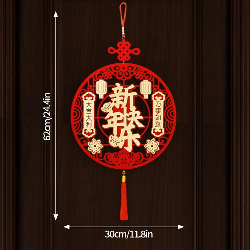 2026 New Year Of The Horse Couplets Spring Festival Door Decorations Couplets New Year Red Felt Chinese Knot Hanging Wall Decor