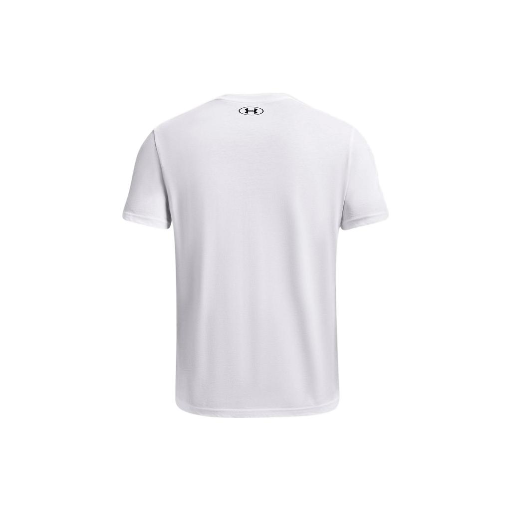 Under Armour Logo Print Crew Neck T-Shirt Men Tops White 1361676-100