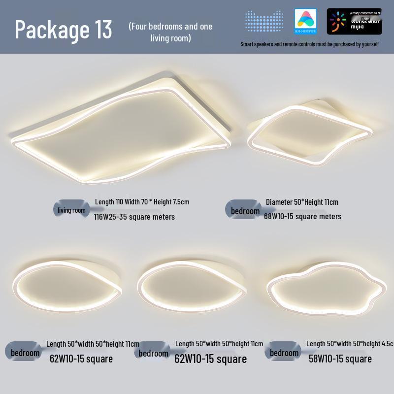 Modern Minimalist Ceiling Light Package with Smart Home Integration for Whole House