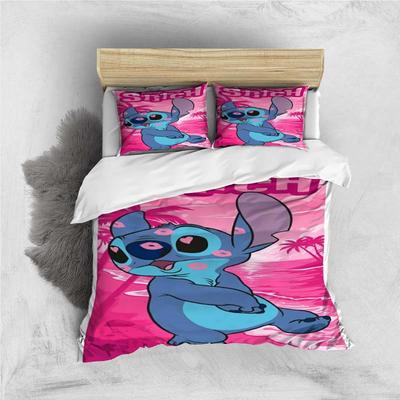 Mini Kawaii (Stich) Bettwäsche-Set, Cartoon-Bettbezug und Kissenbezüge, Weich und Bequem, Anpassbar.