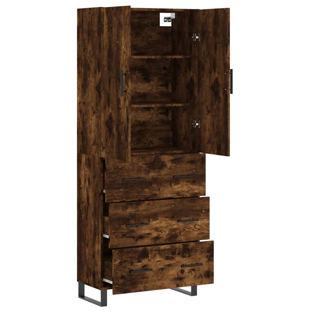 Highboard Smoked Oak 69.5 x 34 x 180 cm Particleboard